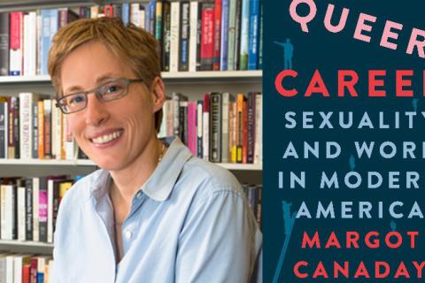 Margot Canaday and her book.