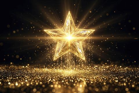 A glowing golden star.