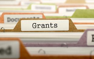 A stock image of a group of files with a tab labled "grants".
