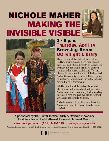 A poster for Nichole Maher: Making the Invisible Visible