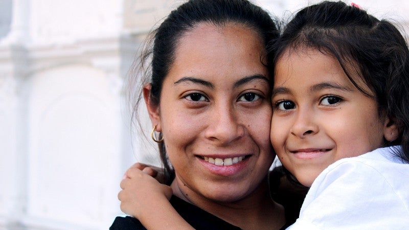 mother and daughter close up