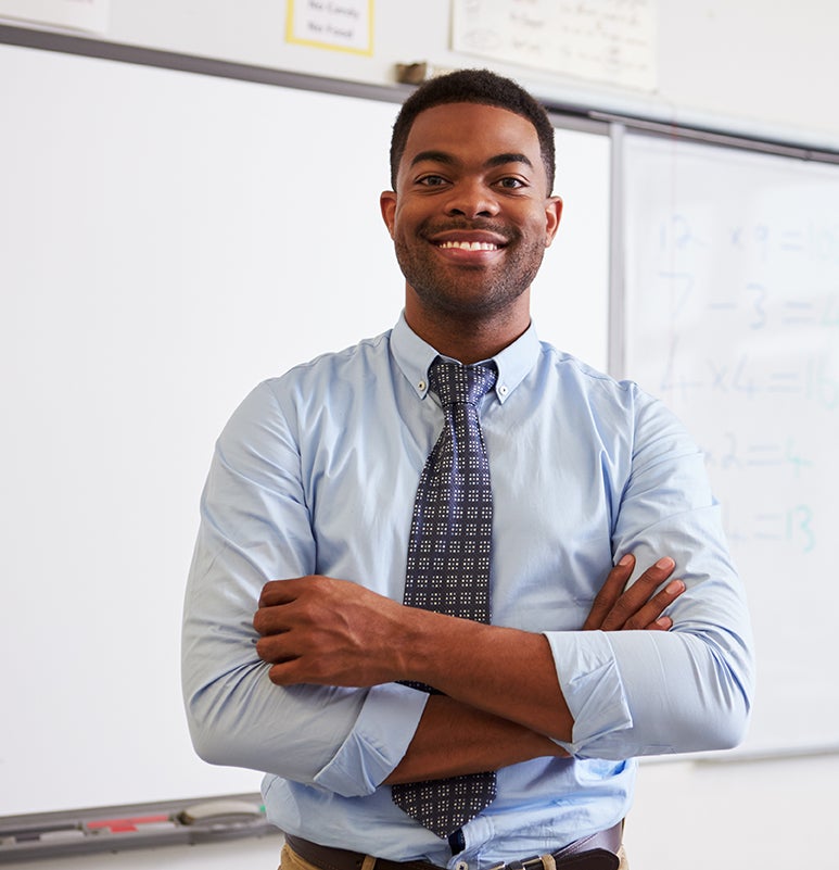 Male Teacher in classroom