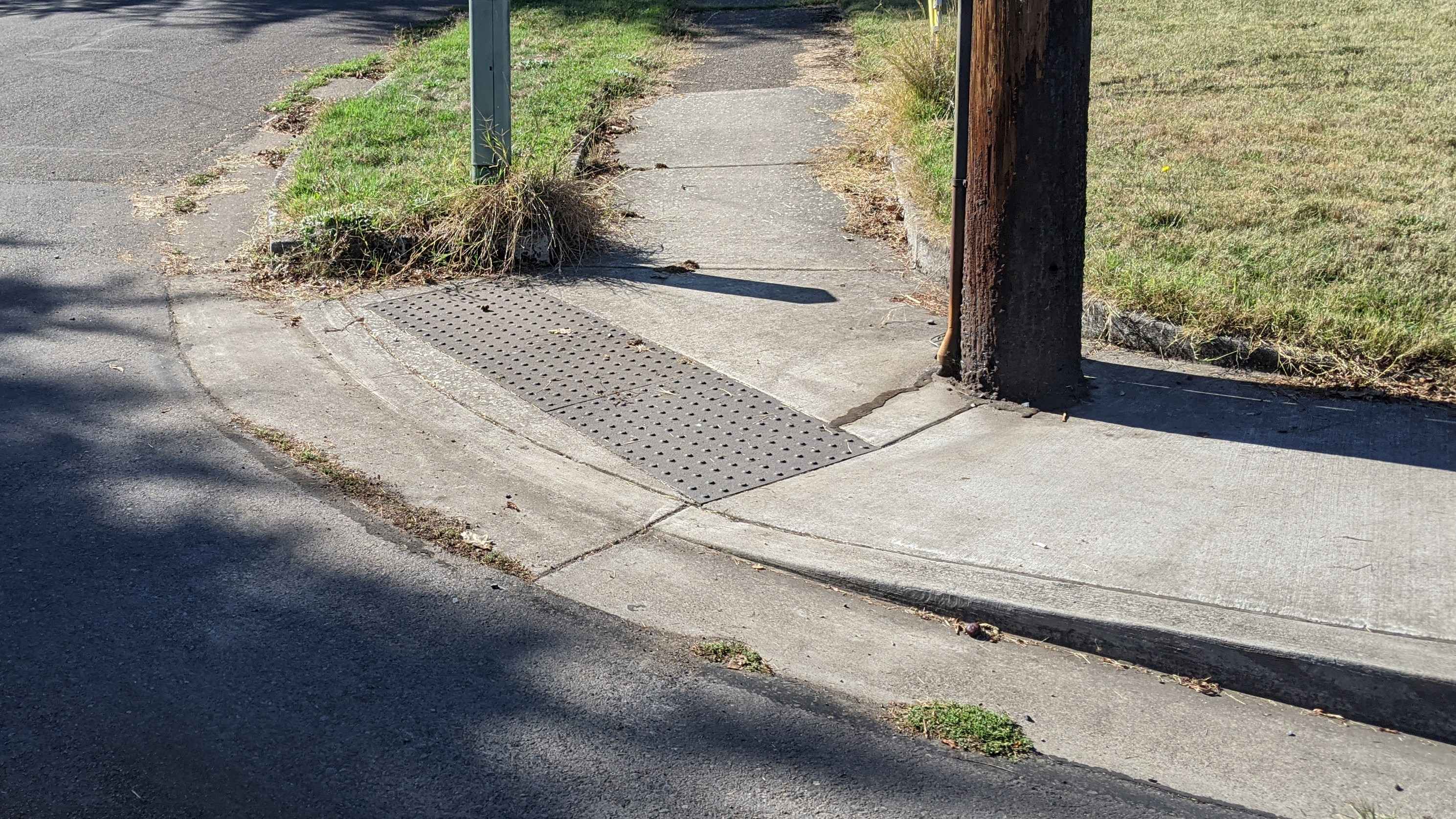 Street corner with curb cut