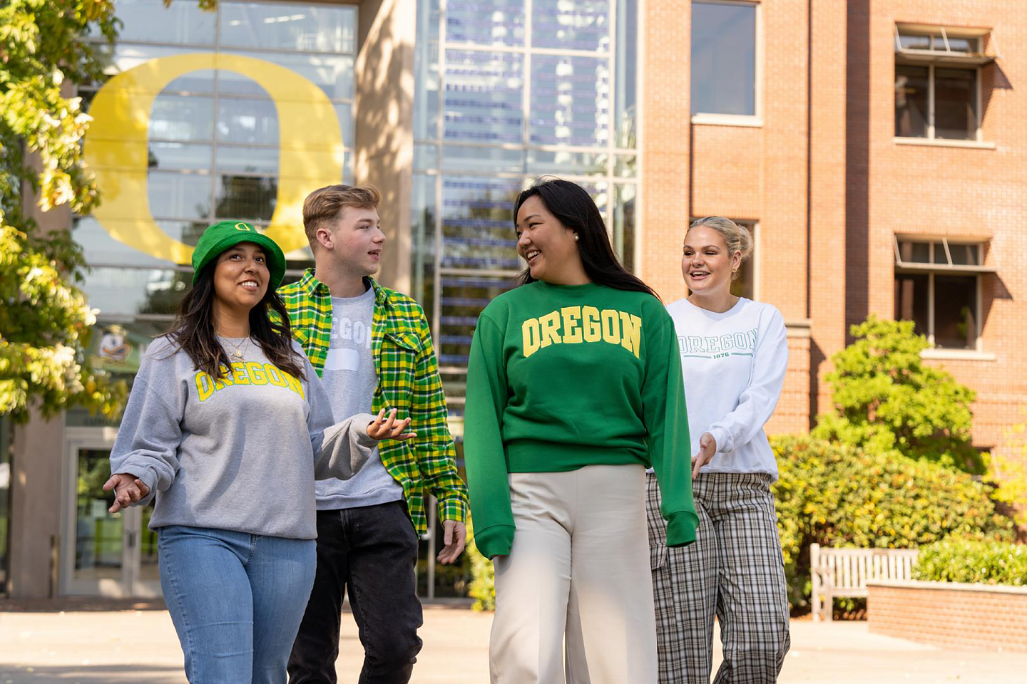 students walking together