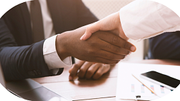 Two people shaking hands