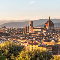 Italian skyline at sunset