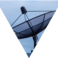 Satellite against a blue sky