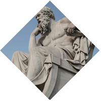 Greek statue resting head on hand