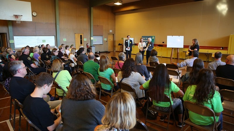 President Schill, Mayor Piercy address Community Welcome Volunteers
