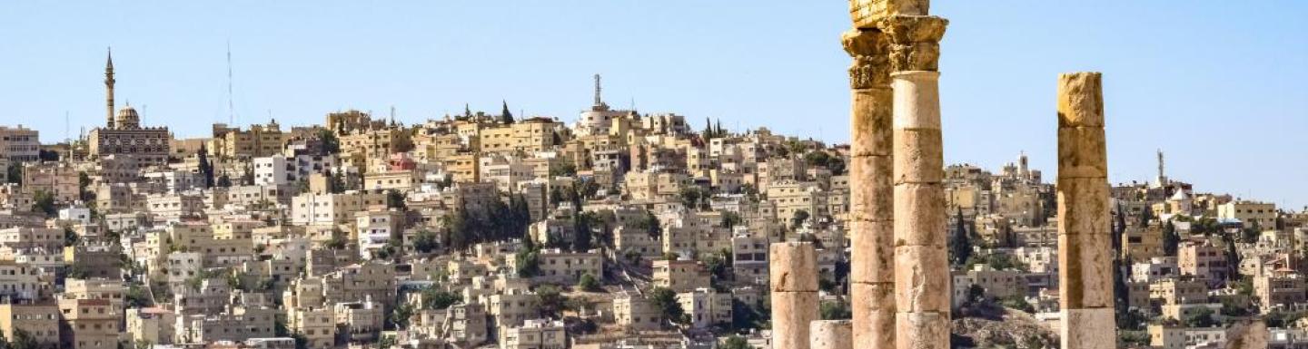  Overlooking the town of Amman with ruins to the right