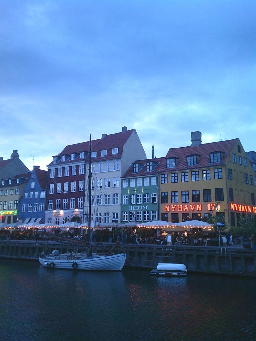 Copenhagen port on a cloudy evening