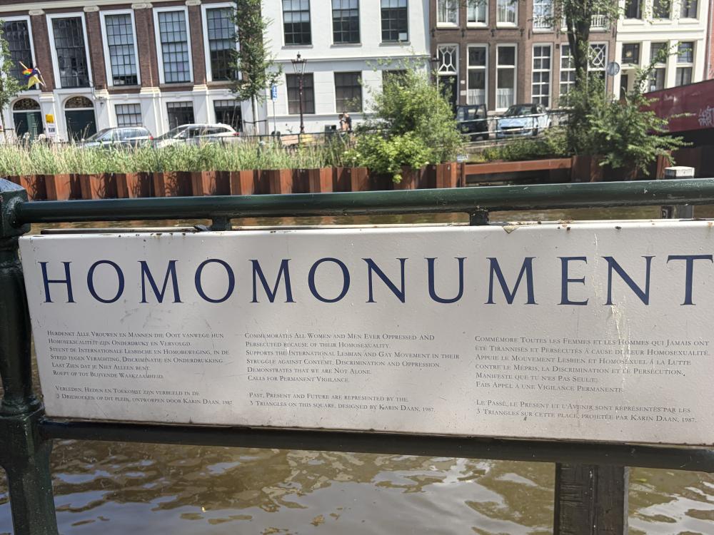 A monument in Amsterdam dedicated to LGBTQ+ lives lost