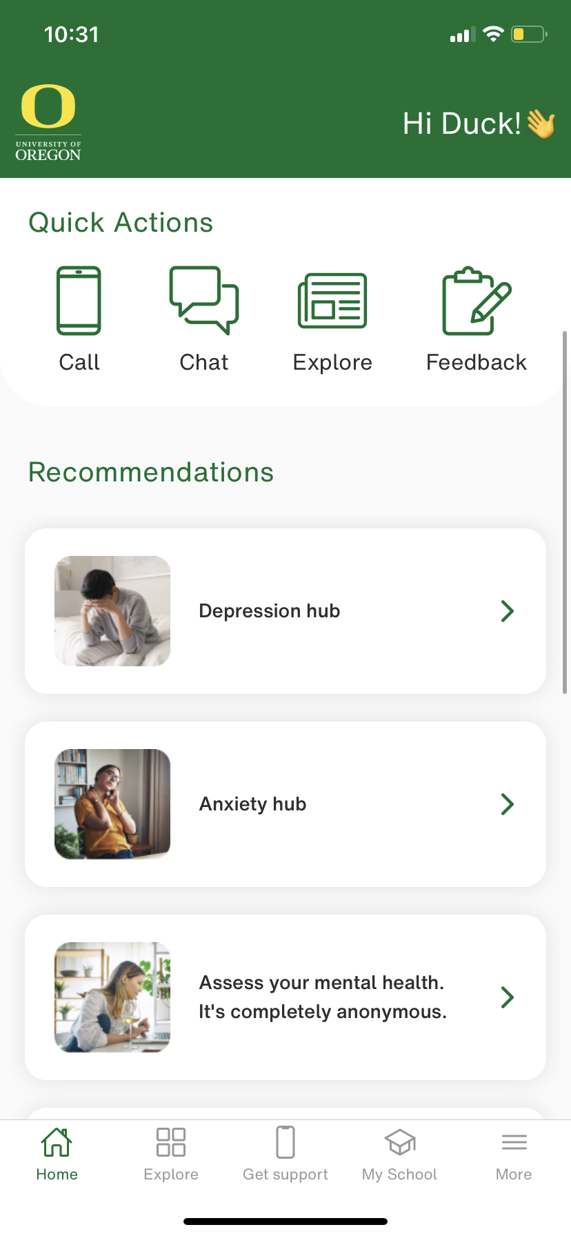 Screenshot of app 