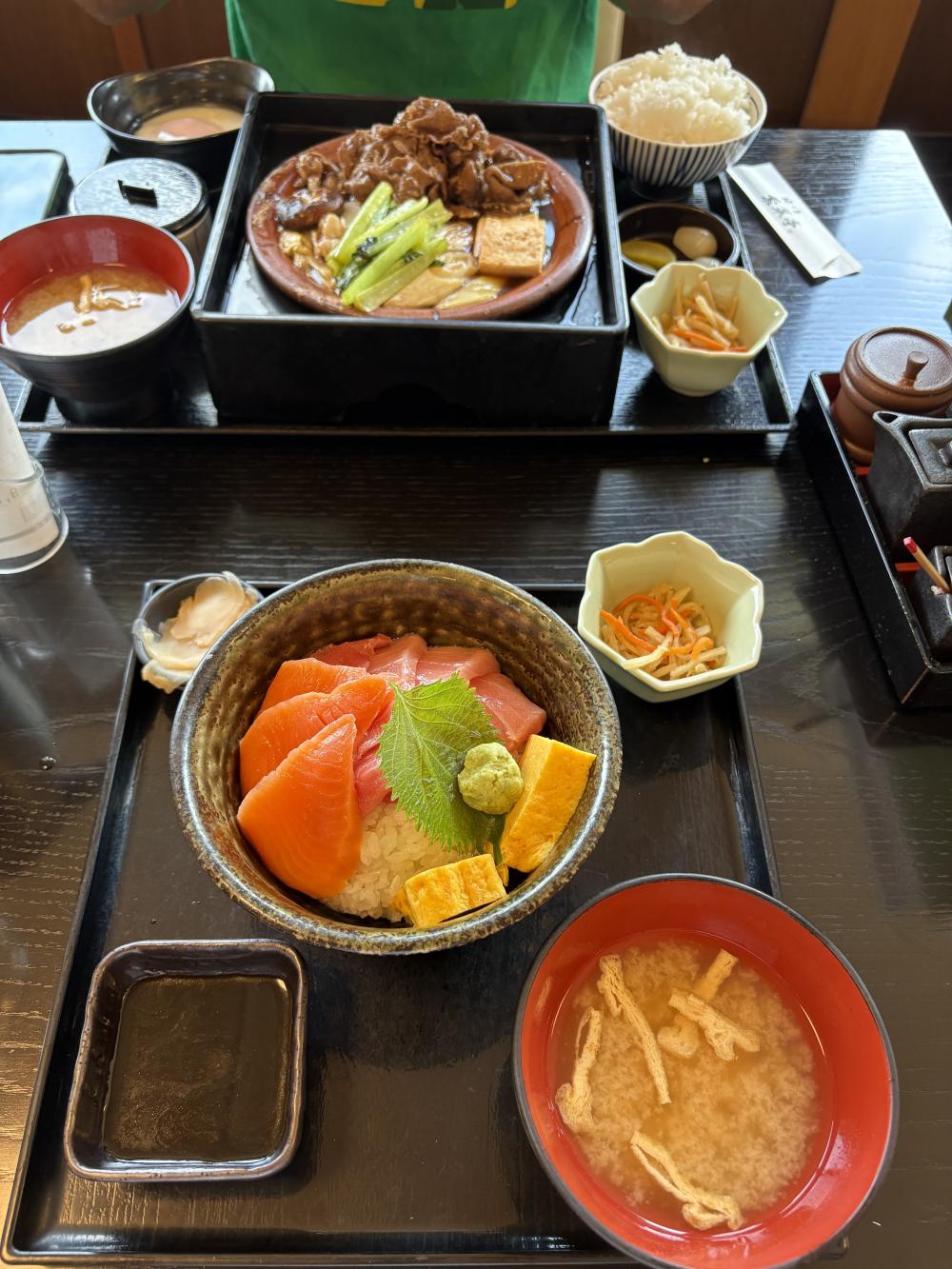 Traditional Japanese food (fish and miso soup)