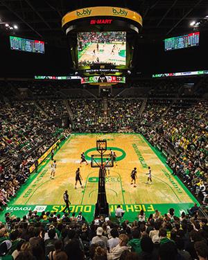 basketball game at Matthew Knight arena