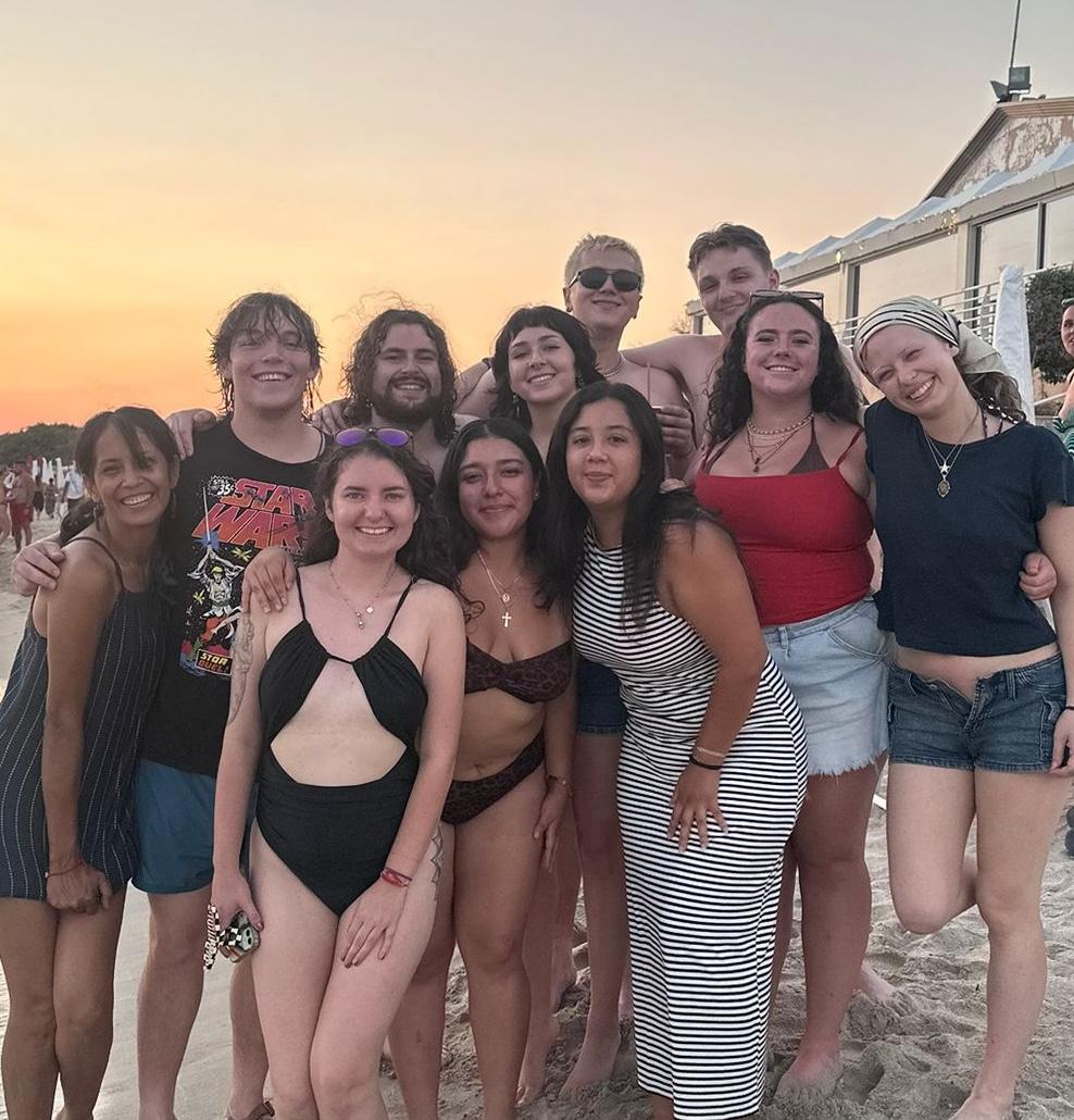 group of friends at oceanside