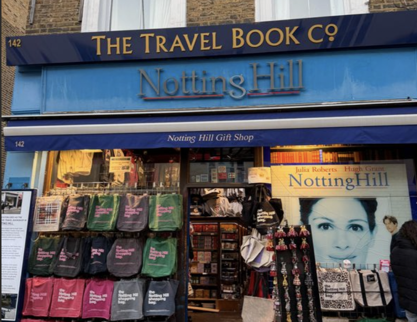 Street view of the front of the Notting Hill bookshop in London