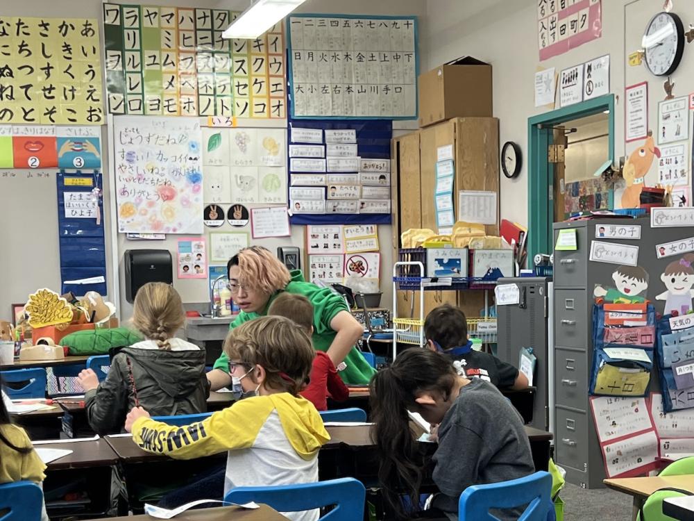 OIIP student interns in a local elementary school classroom