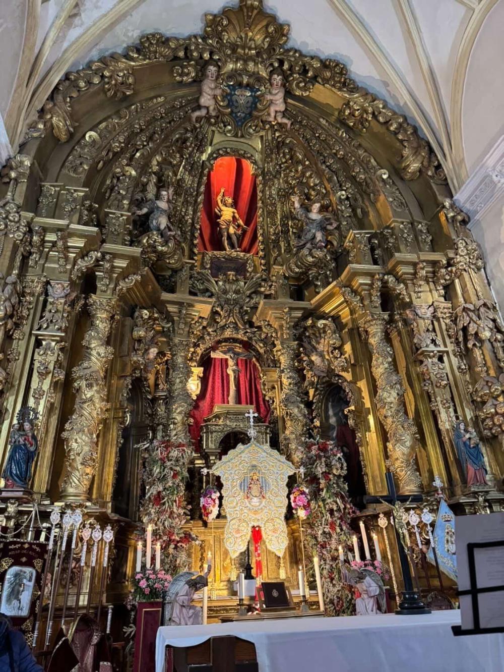 Inside view of a Spanish church and its architecture