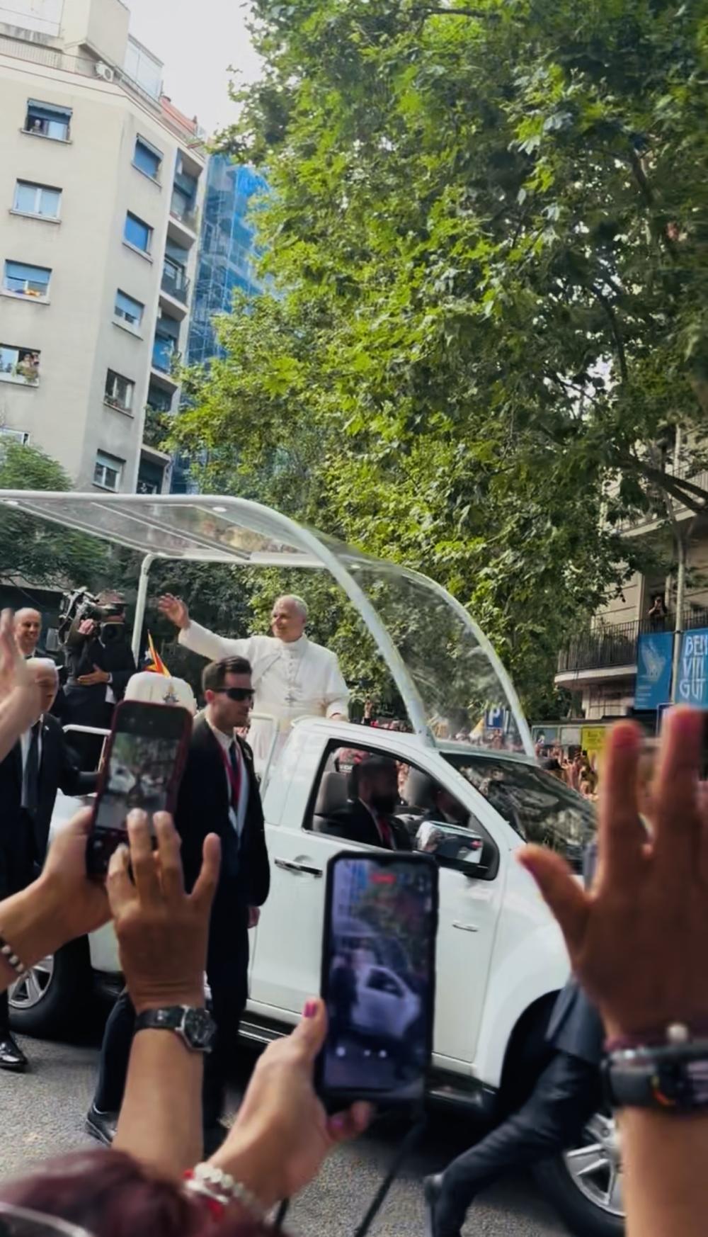 The pope in his popemobile