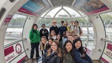 Group of UO Student's sitting in the London Eye.