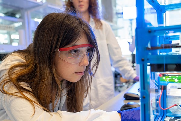 Student in lab