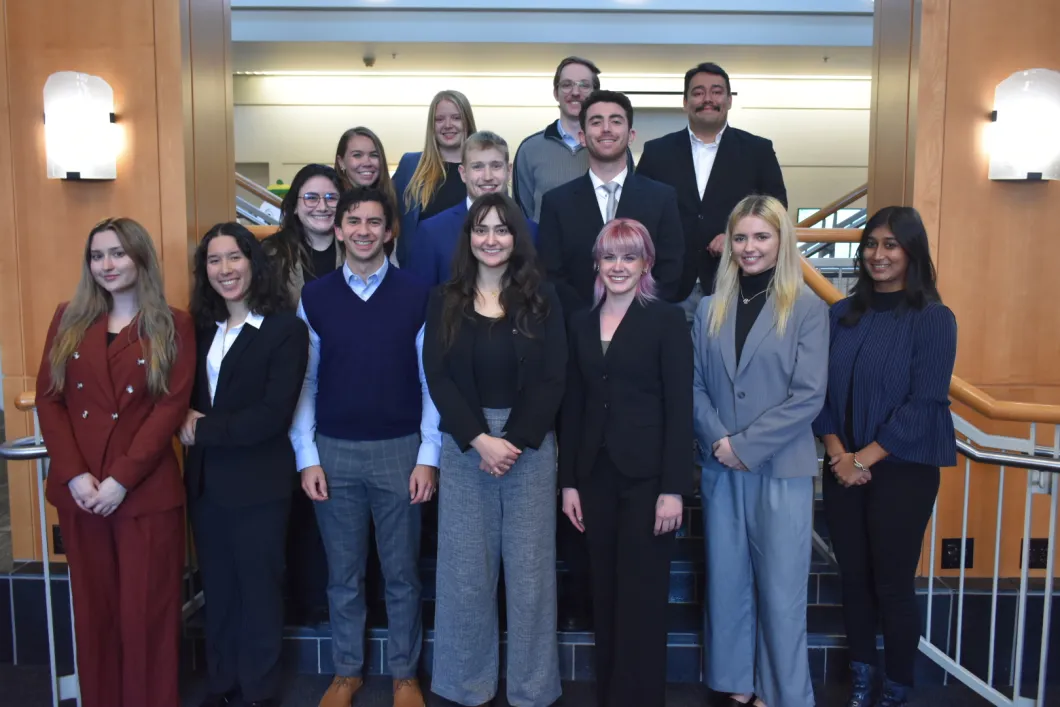 a large group photo of the members a part of moot court