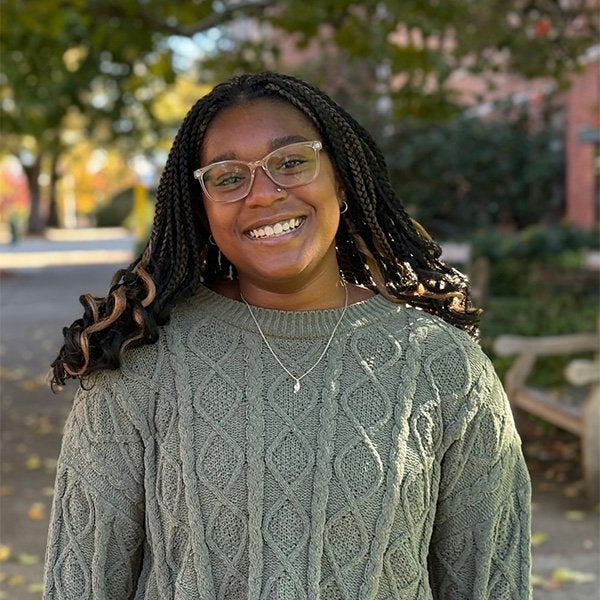 College student smiling