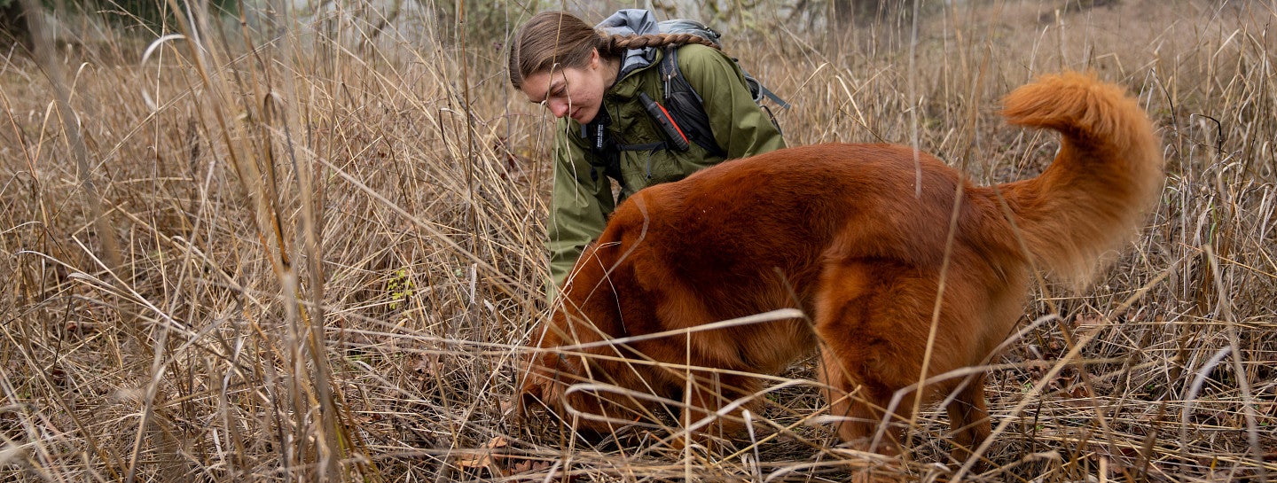 Heather Dawson with her dog, Rye.