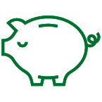 Icon of piggy bank.