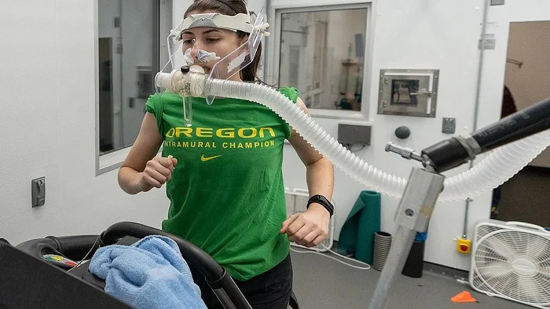 person running on a treadmill