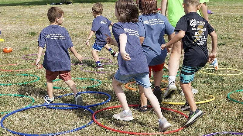 children playing in a field