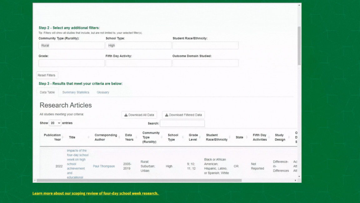 gif showing how to download data in dashboard