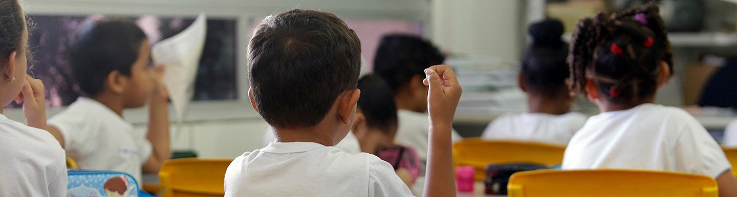 Students in class, seen from behind