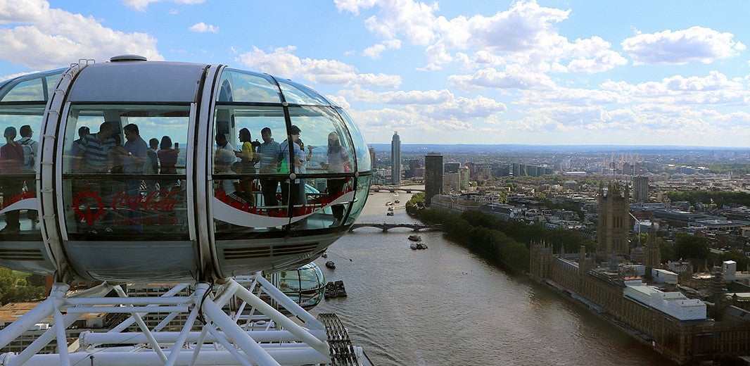 Horizontal view of the London Eye (Millennium Wheel) in London. GlobalWorks International Internships