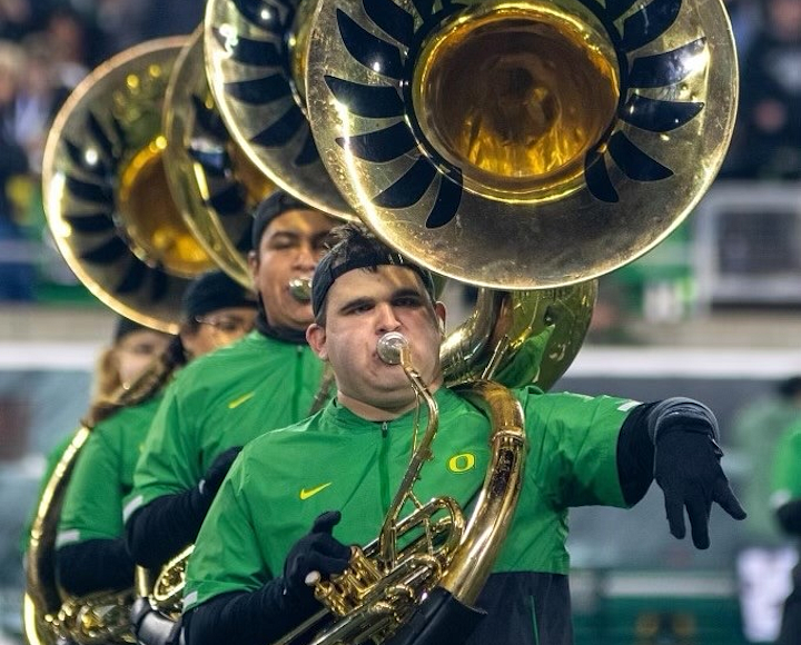 Colin Wilfrid, Disability minor student, playing horn
