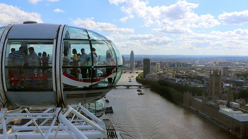 Horizontal view of the London Eye (Millennium Wheel) in London. GlobalWorks International Internships
