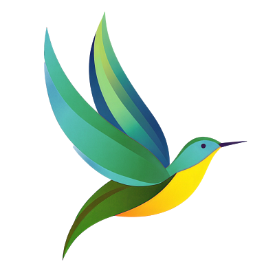 green and blue hummingbird with a yellow belly