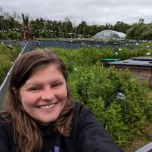 Selfie of Dr. Emily Dennis, at a fieldwork site