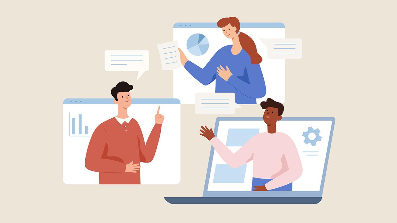 Digital collaboration among three people