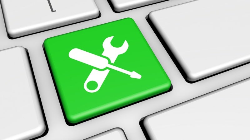 Keyboard with maintenance icon