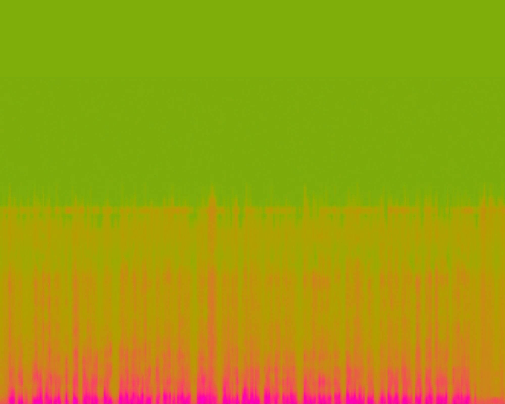 Abstract digital artwork featuring a gradient background transitioning from bright green at the top to vibrant magenta at the bottom, with vertical streaks blending the colors in between.