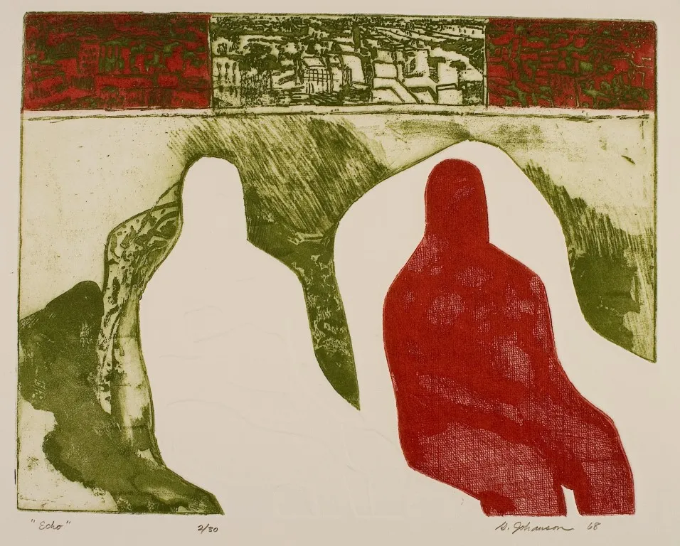 A high-resolution image of an abstract or representational artwork from 1973, showing bold shapes, expressive brushwork, or fine detail work depending on the medium.