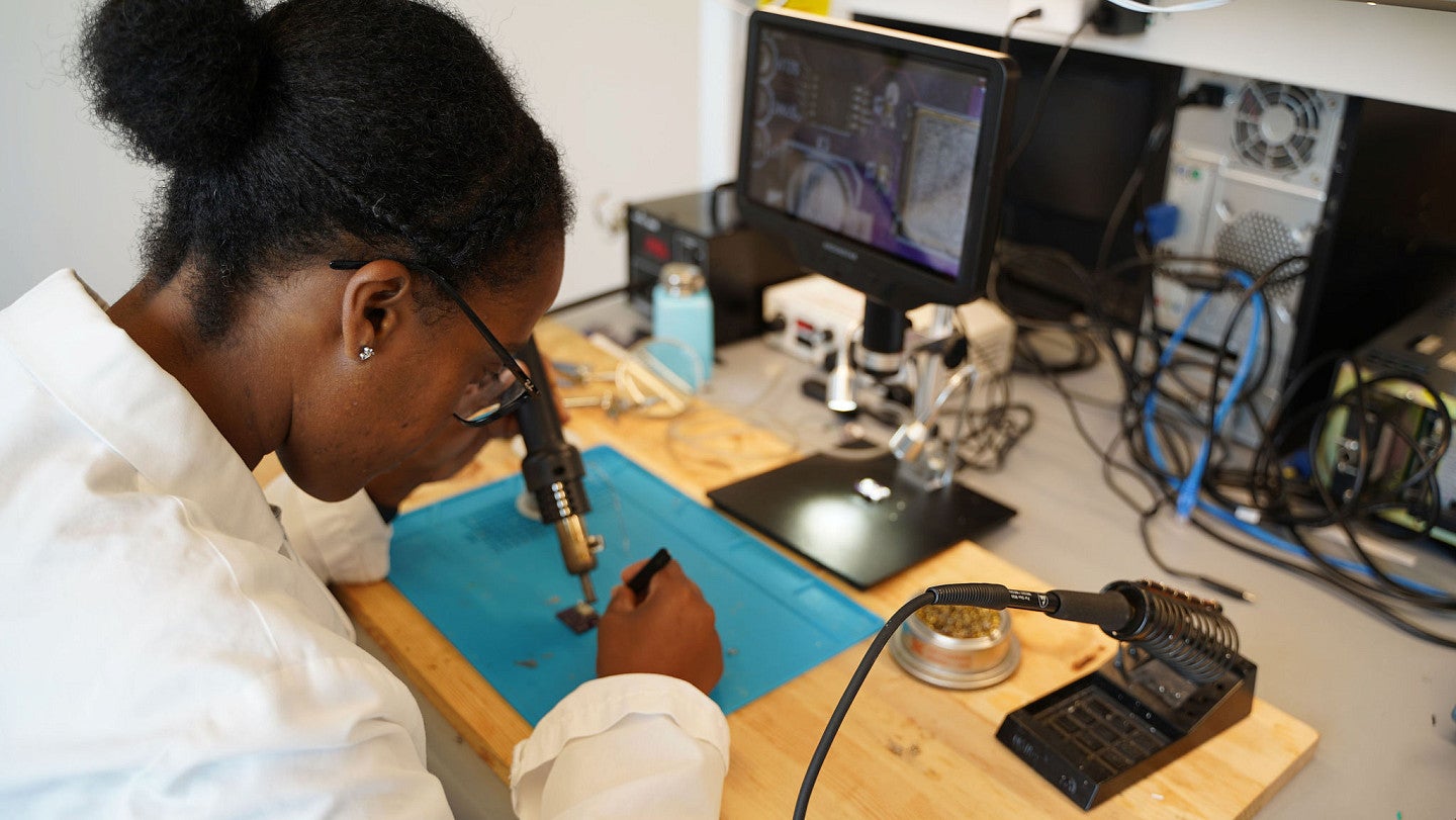 Student in lab