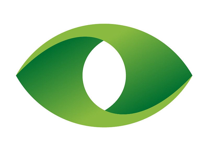 Darker to lighter green gradient eye