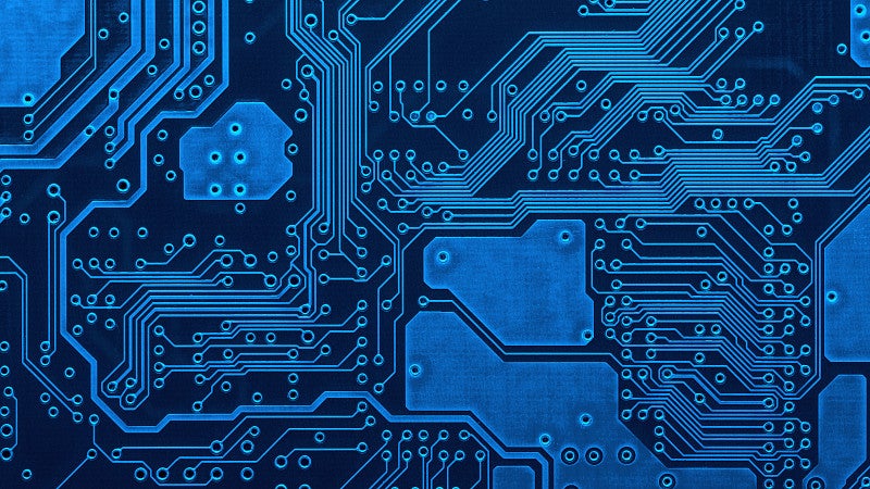 blue circuit board