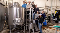 Brewing student on brew day