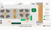 An artist representation of a room with shapes and colors to represent the furniture and layout
