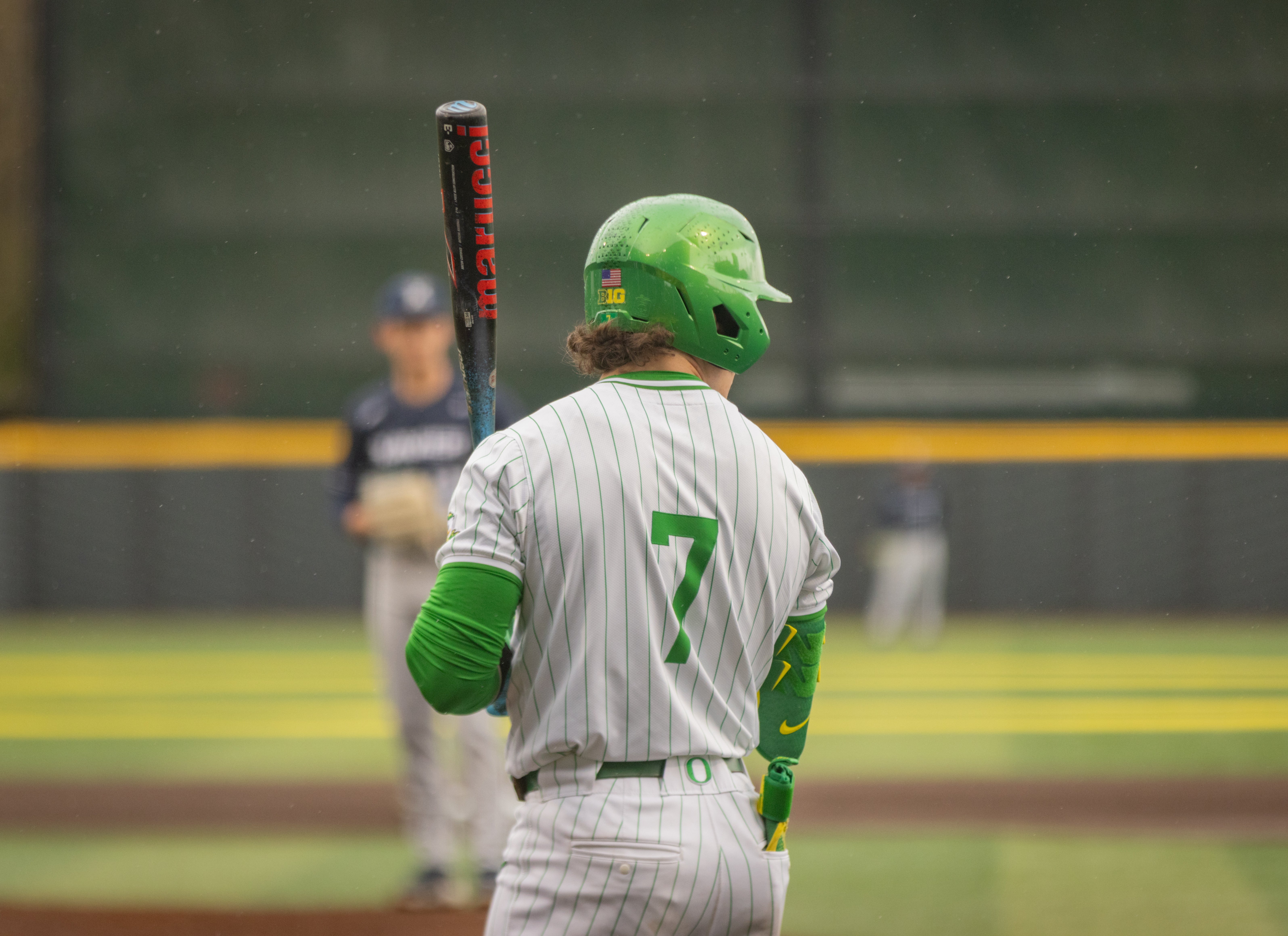 Jax Gimenez stands ready to hit during Oregon's 10-0 win over Xavier