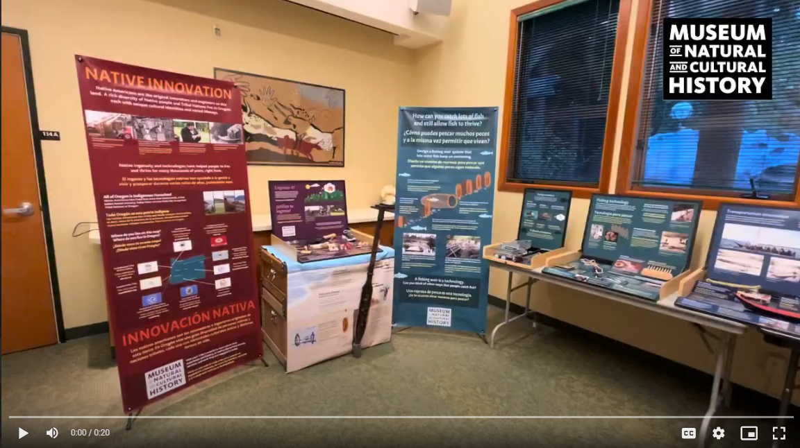 Video screen with Native Innovation exhibit setup